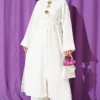 Star Accessory Long Tunic Two-Piece Set Ecru