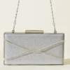 Rectangular Crossbody Glitter Evening Bag Silver - Afbeelding 2