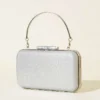 Rectangular Handle Evening Bag Silver