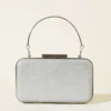 Rectangular Handle Evening Bag Silver - Image 2