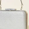 Rectangular Handle Evening Bag Silver - Image 3