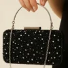Rectangular Stone-Handled Evening Bag White – Image 5