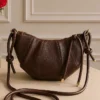 Stitched Detail Zippered Oval Bag Brown - immagine 2