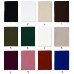 Dubai Hijab بالجملة colour chart — 12 numbered colours (1–12)