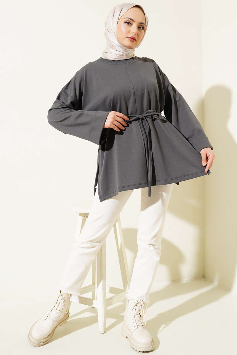 Double Sleeve Tie Tunic Smoke - Image 2