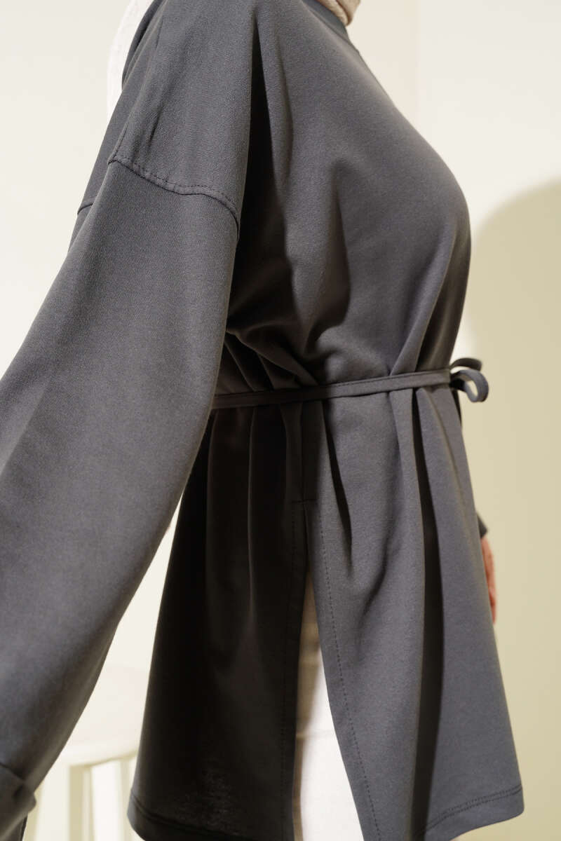 Double Sleeve Tie Tunic Smoke - Image 4