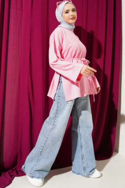 Alternative view of Double Sleeve Tie Tunic Pink