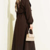 Button Bolero Waist Elastic Double Dress Dark Brown - الصورة 3