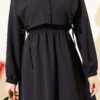 Button Bolero Waist Elastic Double Dress Black – Bild 4