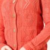 Buttoned Openwork Short Knit Cardigan Coral - immagine 4