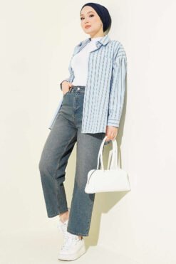Alternative view of Buttoned Baggy Pants Brown