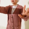 Button-Up Pocket Long Knit Cardigan Rose Dust