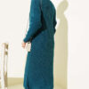 Button-Up Pocket Long Knit Cardigan Petrol – Bild 3