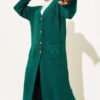 Button-Up Pocket Long Knit Cardigan Emerald