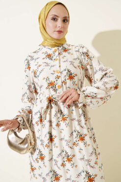 Alternative view of Button-Up Floral Print Dress Beige