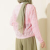 Buttoned Patterned Openwork Short Cardigan Pink - Afbeelding 3