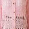 Buttoned Patterned Openwork Short Cardigan Pink - Afbeelding 4