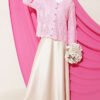 Button-Up Patterned Short Knit Openwork Cardigan Pink - Afbeelding 2