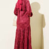 Buttoned Silk Satin Dress Burgundy – Bild 3