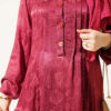 Buttoned Silk Satin Dress Burgundy – Bild 4