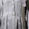 Buttoned Silk Satin Dress Grey – Bild 4