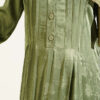 Buttoned Silk Satin Dress Khaki – Bild 4