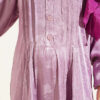 Buttoned Silk Satin Dress Lilac – Bild 4