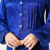 Buttoned Silk Satin Dress Saxon Blue – Bild 4