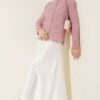 Buttoned Short Textured Openwork Cardigan Rose Dust – Image 2
