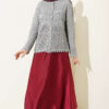 Button-Up Textured Short Knit Cardigan Grey – Image 2