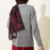Button-Up Textured Short Knit Cardigan Grey – Image 3