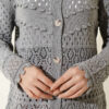 Button-Up Textured Short Knit Cardigan Grey – Image 4