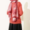 Button-Up Textured Short Knit Cardigan Coral - Image 3