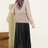 Button-Up Textured Short Knit Cardigan Mink - Imagen 3