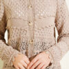 Button-Up Textured Short Knit Cardigan Mink - Imagen 4