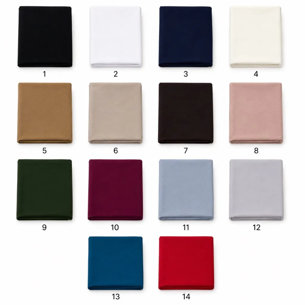 Duo Layer Hijab بالجملة colour chart — 14 numbered colours (1–14)