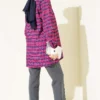 Plaid Asymmetrical Collar Shirt Plum - immagine 3