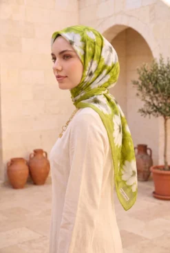 Elite Flower Pattern Scarf Series Green