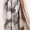 Floral Bamboo Crinkle Scarf with Stripe Details Aqua Green – Bild 4