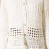 ⁦Short Cardigan with Hem Edge Lace and Openwork Details Cream⁩ - الصورة ⁦4⁩