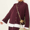 Two-Piece Set with Hem Edge Detail Burgundy – Image 2