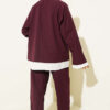 Two-Piece Set with Hem Edge Detail Burgundy – Image 3