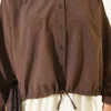 Relaxed Fit Hem Edge Tunic with Gathered Details Brown - Image 4