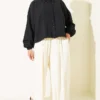 Relaxed Fit Hem Edge Tunic with Gathered Details Black - immagine 2