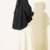 Relaxed Fit Hem Edge Tunic with Gathered Details Black - immagine 3
