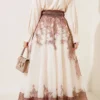 Ethnic Patterned Self-Belt Skirt Brown – Bild 3