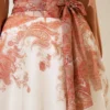 Ethnic Patterned Self-Belt Skirt Tan - Imagen 5