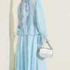 Ruffled Detail Tie Waist Skirt Set Baby Blue - immagine 3