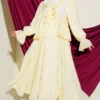 Ruffled Detail Tie Waist Skirt Set Yellow