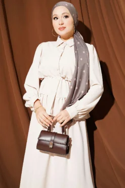 Alternative view of Ruffled Detail Belted Skirt Set Beige